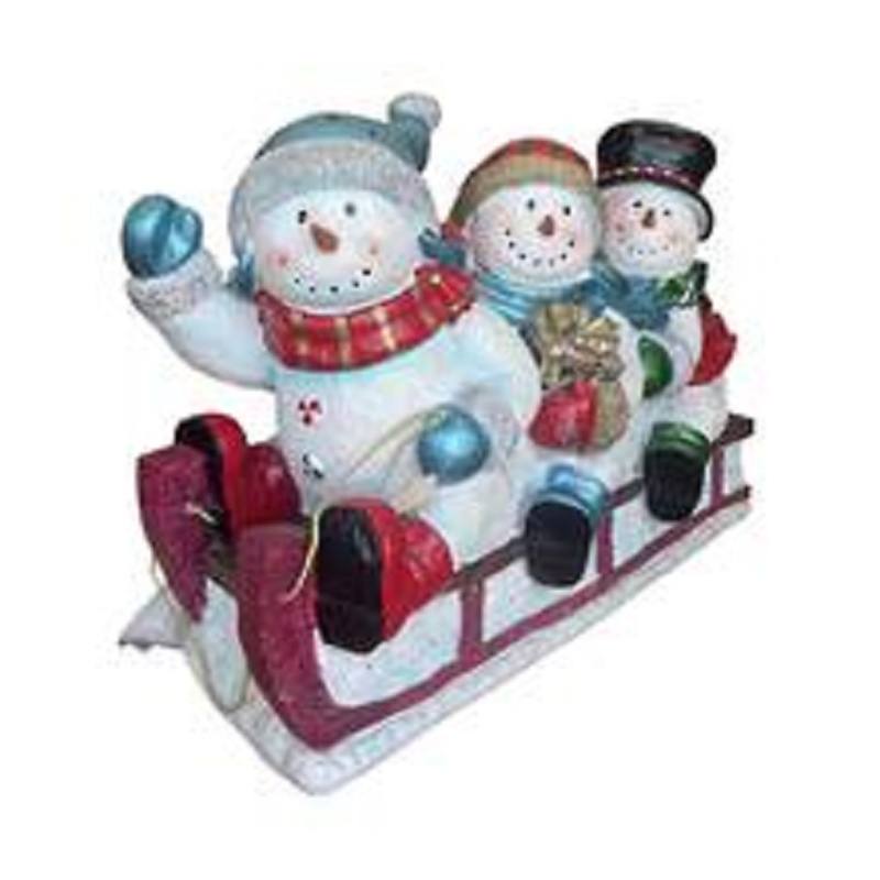 sledding 3 snowmen christmas decoration