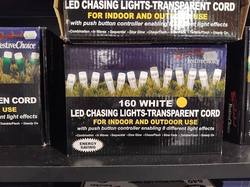 160 White  LED Lights- Transparent Cord