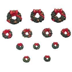 Wreaths with red Bow  - set of 12