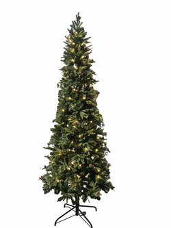 9ft Slim Pine Tree with Pine Cones - Pre-Lit