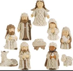 Ceramic "Knitted"  Nativity Mini Set of 10