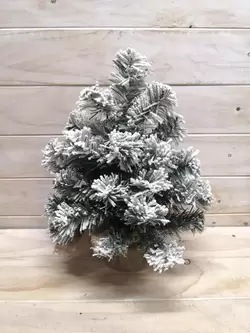 12" Snowy Pine Tree with Burlap