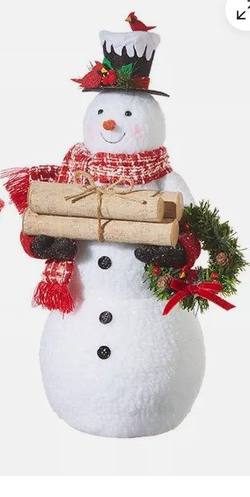 Snowman  Carrying Logs Top hat