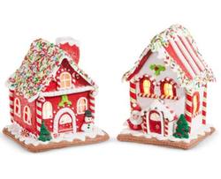 Gingerbread House Lit - 2 assorted