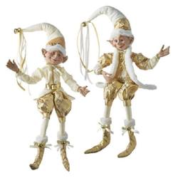 Poseable Elf Large- Gold & Ivory- 2 Assorted