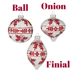 Red & White Bauble - 3 assorted