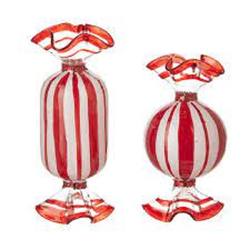 Glass  Candy Ornament  -  Set of 2