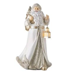 Santa with lighted lantern & bag