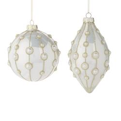 Pearl Embossed Hanging Ornament - 2 Assorted