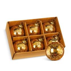 Gold Crackle bauble - Box of 6 small