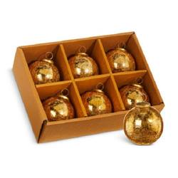 Gold Crackle bauble - Box of 6 Large