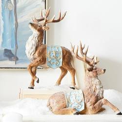 Reindeer with Saddle Blanket - Pair