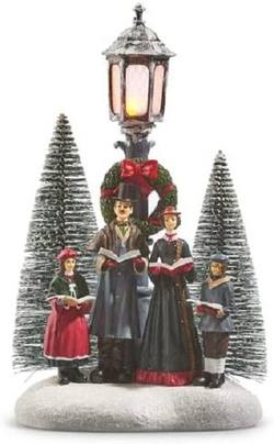 Carollers with Lit Lampost