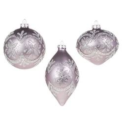 Matte purple baubles - Set of 3