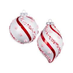 Peppermint Beaded Bauble - 2 Assorted