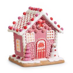 Gingerbread House Lit- Pink