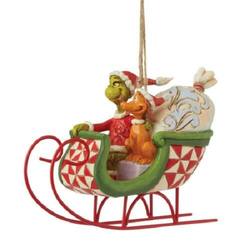 Grinch & Max in Sleigh - Hanging Ornament