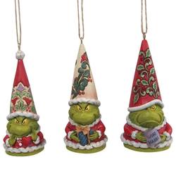 Grinch Gnome Hanging Ornament - Set of 3