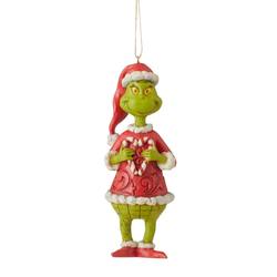 Grinch Holding Candy Cane Hanging Ornament