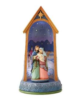 Nativity in Lighted Stable- Rotates