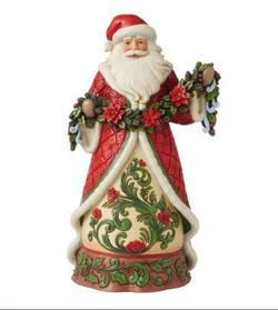 Santa with Poinsettia garland - NO BOX SPECIAL