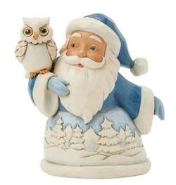Blue Santa with Owl Mini