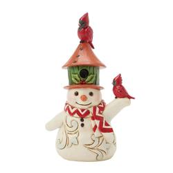 Mini Snowman with Birdhouse Hat