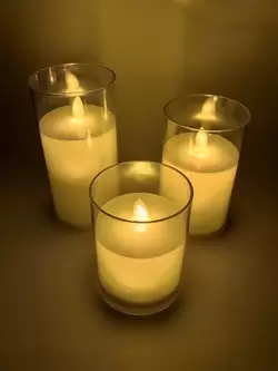 Set of 3 Flameless Acrylic Candles with Remote Control