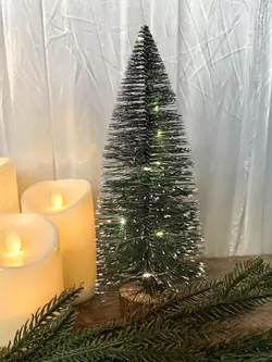 Lit Bottle Brush Tree 25cm