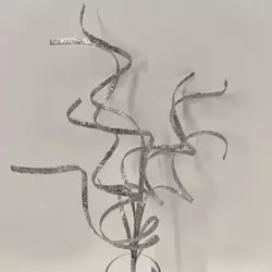 Thin Curly Twig Spray - Silver