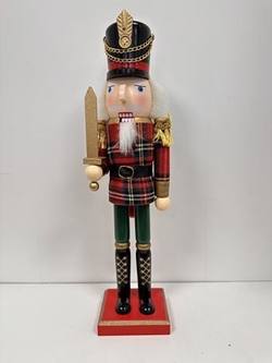 Tartan Nutcracker Holding Sword