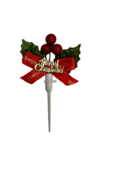 Merry Christmas Holly - Cake Top Decoration