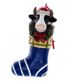 Cow in Stocking Hanging Ornament