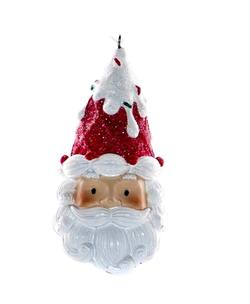 Santa with Waffle Cone Hat Hanging Ornament