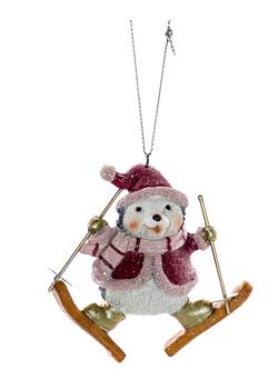 Skiing Hedgehog Hanging Ornament