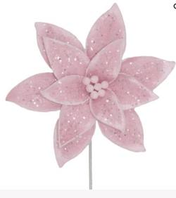 Poinsettia - Pink with Sequins