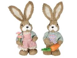 Mr. & Mrs. Bunny in Pink & Blue - Set of 2