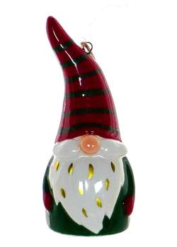 Ceramic Gonk in Red & Green Hanging Ornament