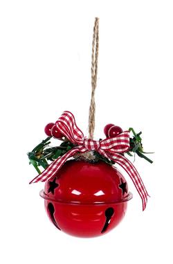 Metal Jingle Bell Tree Hanger - Red