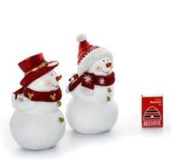 Snowmen set of 2 - small - red & white