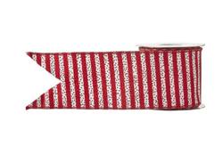 Red & White Rib Ribbon