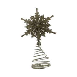 Champagne glitter snowflake tree topper