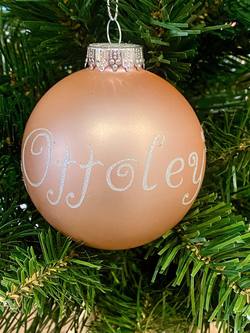 Personalised Glass Bauble - Baby Pink Matte