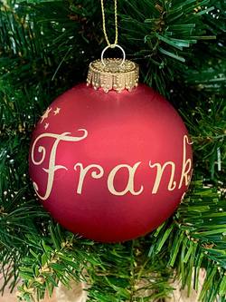 Personalised Glass Bauble - Classic Red Matte