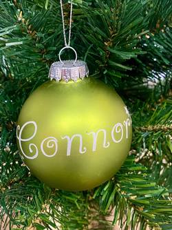 Personalised Glass Bauble - Apple Green Matte