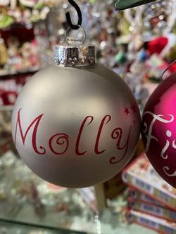 Personalised Glass Bauble - Silver Matte
