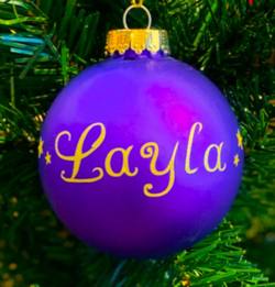 Personalised Glass Bauble - Violet Matte