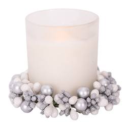 Silver and White Mini Candle Wreath