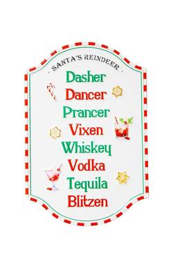 Santa's Deer - Metal Sign