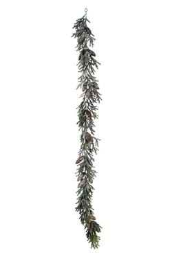 Frosted Garland with Cones